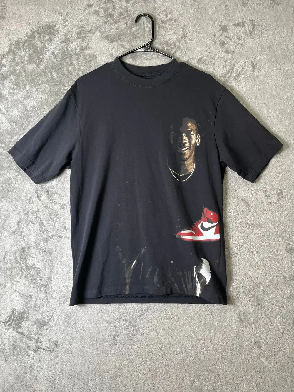 Jordan Statement Graphic Tee Men’s Small Black Oversized Streetwear Hip Hop Y2K